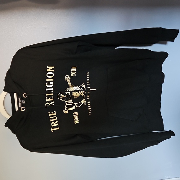 True Religion Black and Gold Graphic Hoodie - Picture 9 of 10